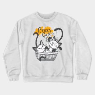 Cats playing with balls of yarn Funny T-shirt 2-10 Crewneck Sweatshirt